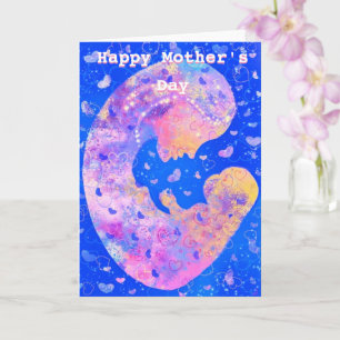 Mors dag-kort med Mor och Baby - Kärlek Kort