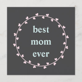 mors dag-kort med rosa hjärtan och grönt inbjudningar