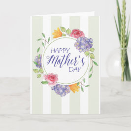 Mors dag-kort med vattenfärgad Blommigt utandning Kort