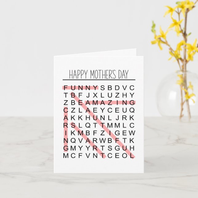 Mors dag-kort | Positive Feel Bra Crossword Kort (Gul blomma)