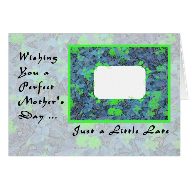 Mors dag-kort, sent, lägg till ditt eget foto hälsningskort (Framsidan Horizontal)