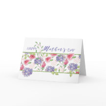 Mors dag-kort, tom, Blommigt, insida