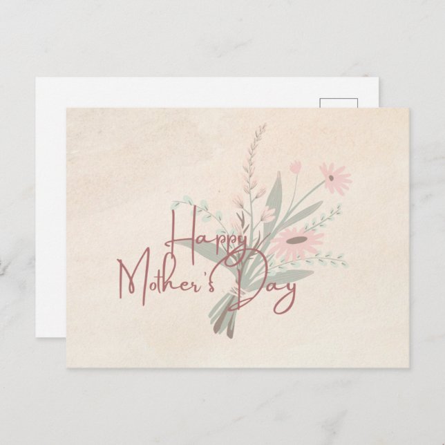 Mors dag-kort vykort (Fram/baksida)