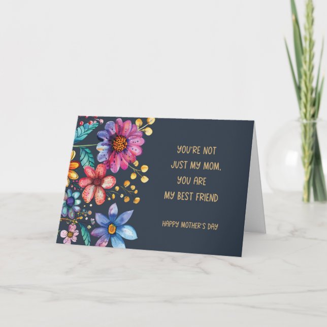 Mors dag Kul Whimsisk Blomsterdesign Kort (Framsida)