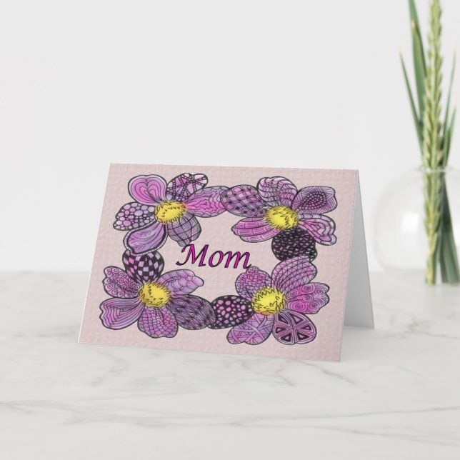 Mors dag Lila blommor Kort (Framsida)