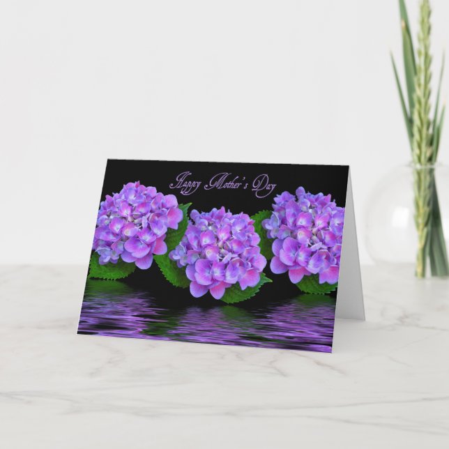 Mors dag Lila Hydrangeas Kort (Framsida)