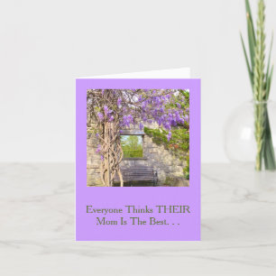 MORS DAG/LILA WISTERIA/TÄNKA MY MAMMA BEST TACK KORT