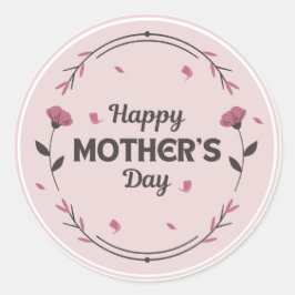 Mors dag ljus rosa runt klistermärke