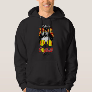 Mors dag Loud & Proud Softball Moster Messy Bun Hoodie