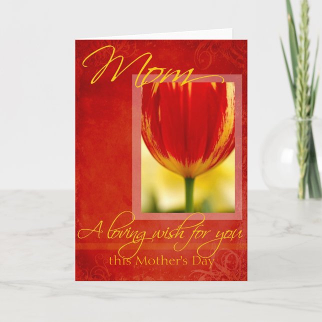 Mors dag Loving Wish for You Tulip Design Kort (Framsida)