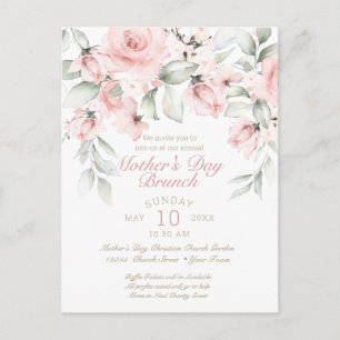 Mors dag Luncheon Rosa ros Vykort