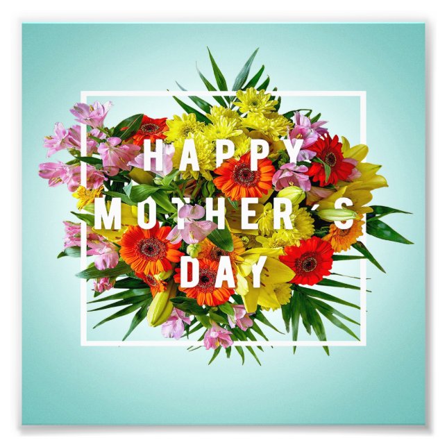 Mors dag, Lycklig, Mammor, Mamma och Baby Fototryck (Framsidan)