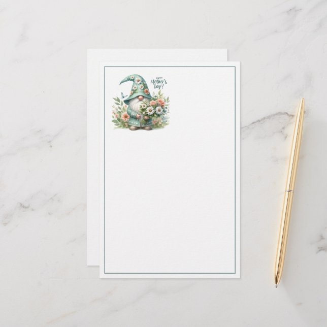 Mors dag Magic: Whimsical Gnome Delight Brevpapper (Fram/Back In Situ)