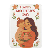 Mors dag Magnet Cute Mamma och Child