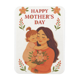 Mors dag Magnet Cute Mamma och Child