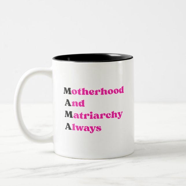 Mors dag Mama Feministisk moderskap & Matriarkat Två-Tonad Mugg (Vänster)
