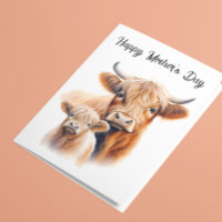 Mors dag Mama Highland Ko och Kalv
