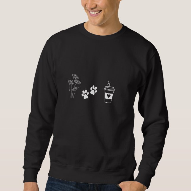 Mors dag, mamma älskar växter, hundar och kaffe, f lång ärmad tröja (Framsida)