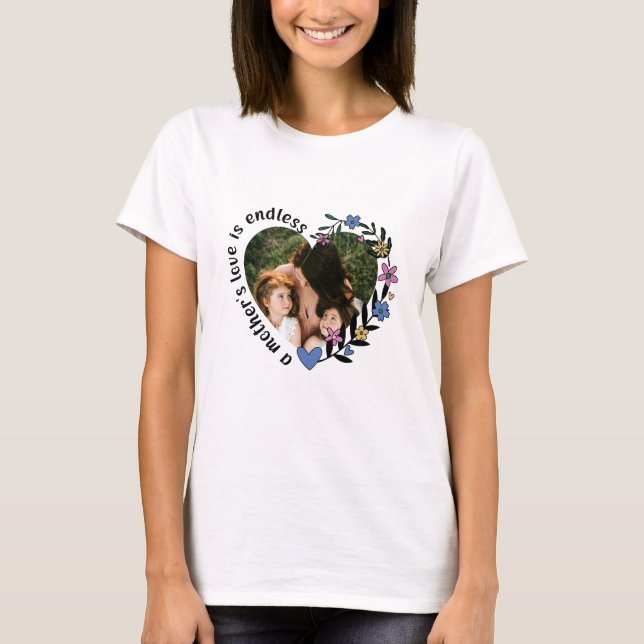 Mors dag Mamma Anpassningsbar Heart Photo T Shirt (Framsida)