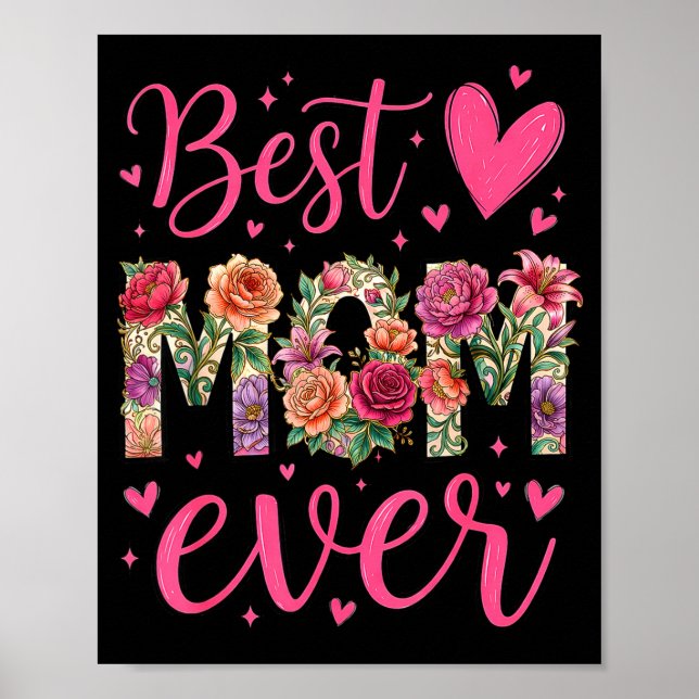 Mors dag mamma blomma dotter kvinnor mamma barn  poster (Framsidan)