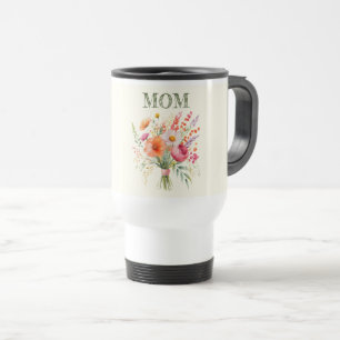 Mors dag Mamma Blomsterbukett Färgrik Blomma Resemugg