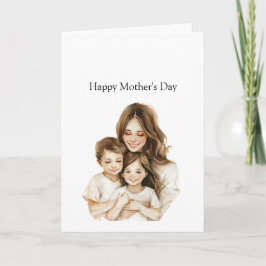 Mors dag Mamma Dotter Brunett Kort