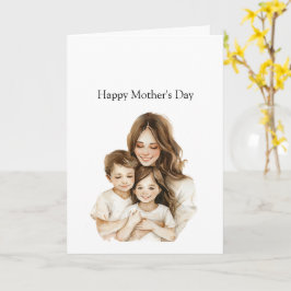 Mors dag Mamma Dotter Brunett Kort