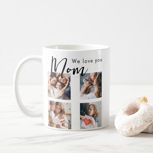 mors dag,mamma,fotokollage,vi kärlek dig,typograf kaffemugg (Med munk)
