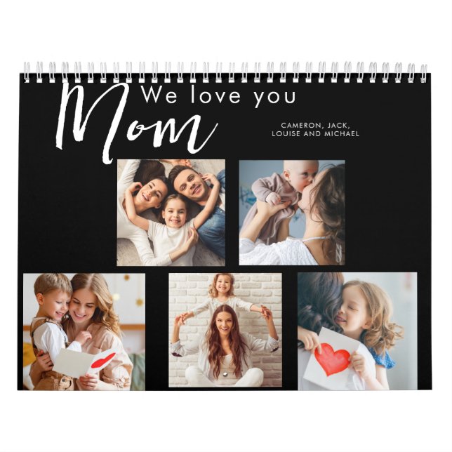 mors dag,mamma,fotokollage,vi kärlek dig,typograf kalender (Omslag)