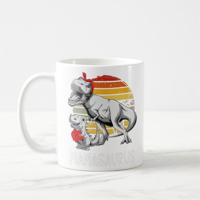 Mors dag Mamma Mamasaurus Dinosaur Mamma t Rex SA Kaffemugg (Vänster)