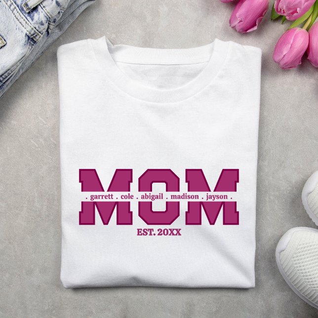 Mors dag Mamma med Barns Namn T Shirt (Skapare uppladdad)