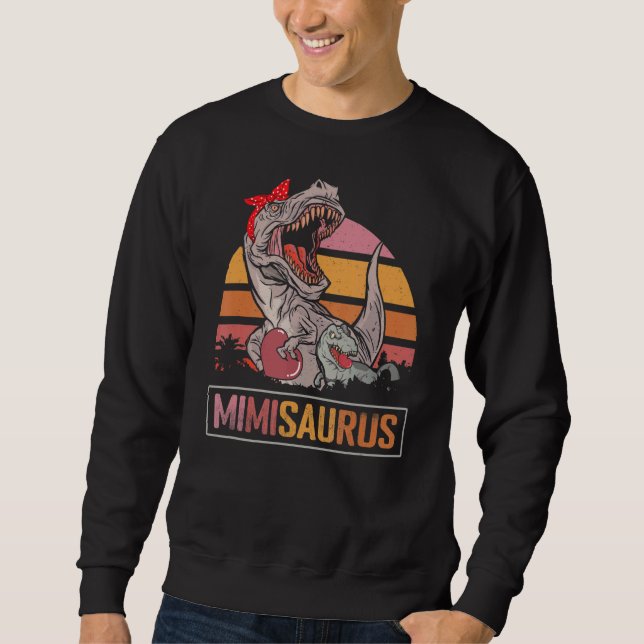 Mors dag Mamma Mimisaurus Dinosaur Mimi Rex Lång Ärmad Tröja (Framsida)