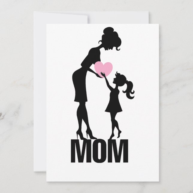 Mors dag Mamma och Little Girl Julkort (Framsida)