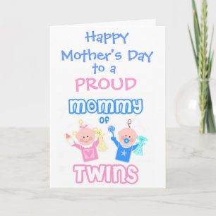 Mors dag Mamma på hälsningskort för Twillingar Kort