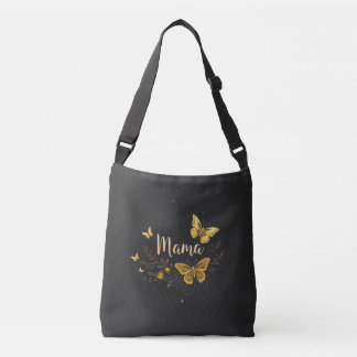 Mors dag Mamma Present T-Shirt Guld Fjäril Mama Axelväska
