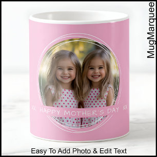 Mors dag, Mamma, Snygg Rosa Foto Special C90 Kaffemugg