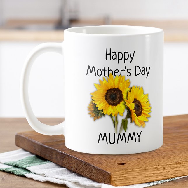 Mors dag Mamma Solbukett Kaffemugg (Mother's Day Mummy Sunflower Bouquet Coffee Mug)