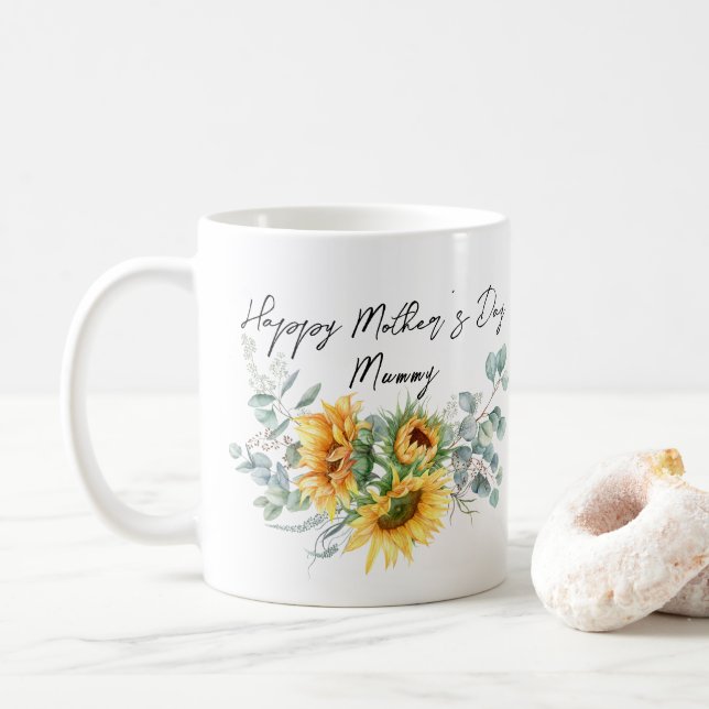 Mors dag Mamma Solros Eukalyptus Kaffemugg (Med munk)
