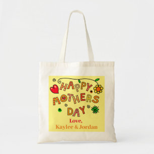 Mors dag Mamma World Bästa någonsin Cute Kids Namn Tygkasse