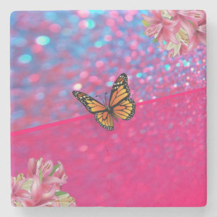 Mors dag Marble Stone Underlägg Butterfly