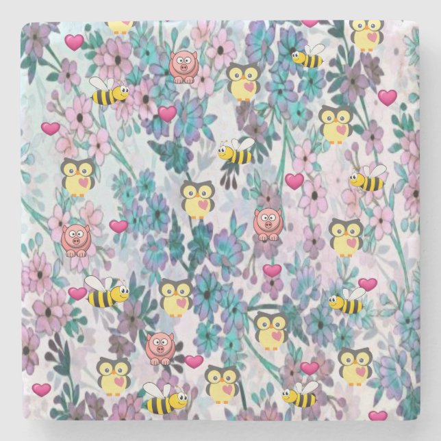 Mors dag Marble Stone Underlägg Uggla (Framsidan)