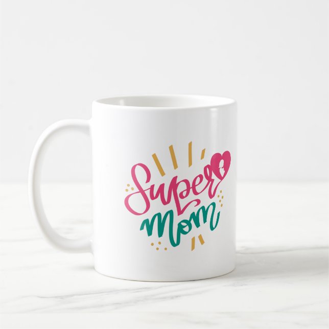 Mors dag med Kärlek Min Toppen Mamma Kaffemugg (Vänster)