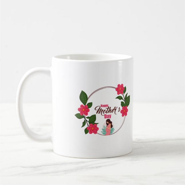 Mors dag med Kärlek och blommor färgstarka Kaffemugg (Vänster)