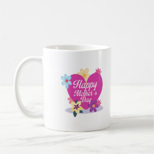 Mors dag med Kärlek och blommor färgstarka Kaffemugg