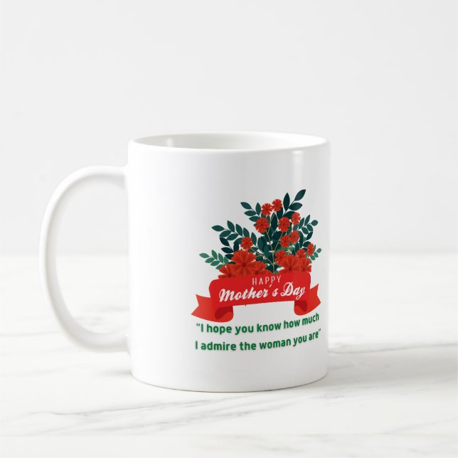 Mors dag med Kärlek och blommor Kaffemugg (Vänster)