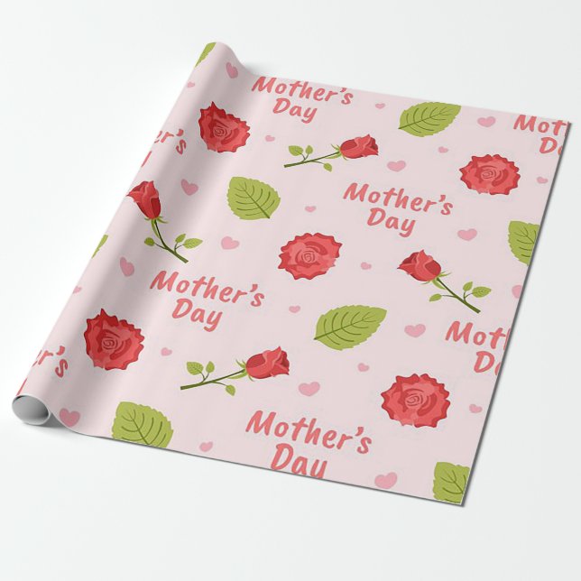 Mors dag med rosor presentpapper (Utrullad)