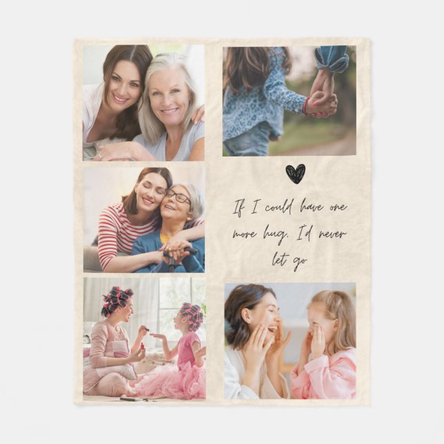 Mors dag Memorial Mamma Photo Blanket Anpassningsb Fleecefilt (Framsidan)