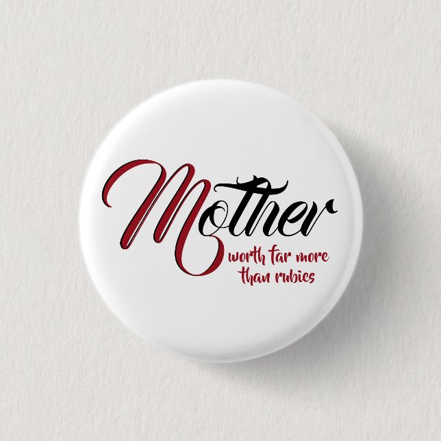 MORS DAG mer än Rubies inspirational Knapp (Framsida)