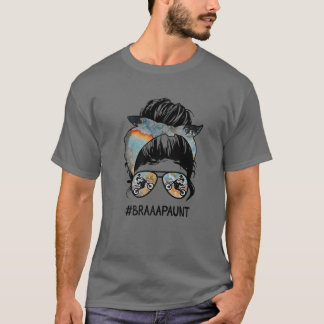 mors dag Messy Hair Woman Bun Braaap Moster Gift T Shirt