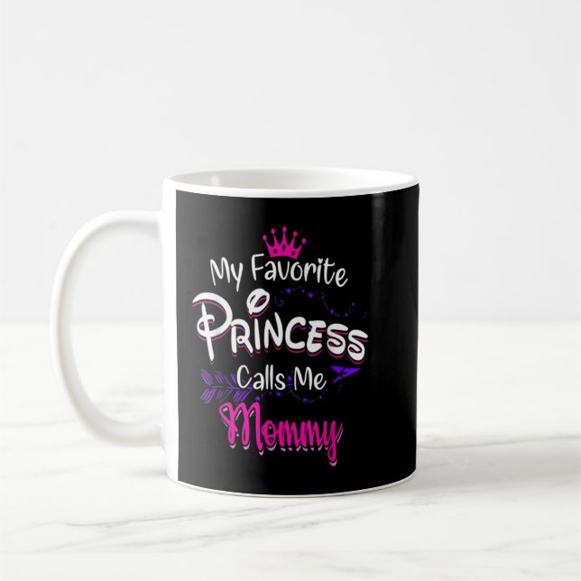 Mors dag Min favoritprinsessa kallar mig Mamma F Kaffemugg (Vänster)